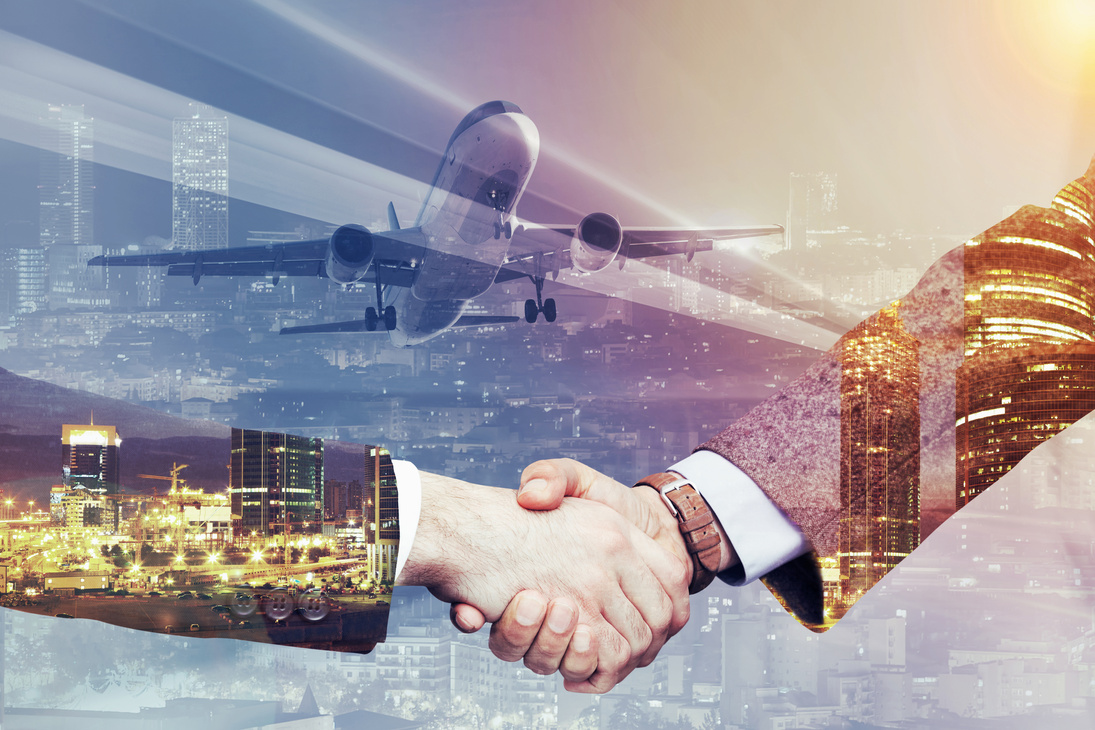 Handshake in business trip